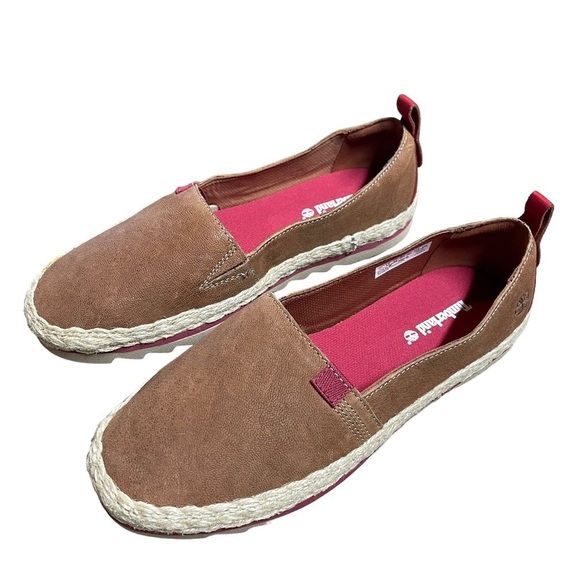 Timberland Barcelona Bay Leather Slip On Espadrille Loafers NEW Size 6.5 Rust - Picture 5 of 9